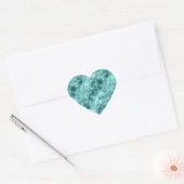 Aquamarine Krummstoff Herz-Aufkleber (Umschlag)