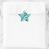 Aquamarine Krummstoff Stern-Aufkleber (Tasche)