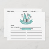 Aquamarine Küchengeräte Brautparty Rezept Karten (Vorne/Hinten)