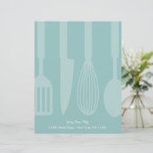 Aquamarine Küchenutensilien für Schreibwaren Briefkopf (Stehend Vorderseite)