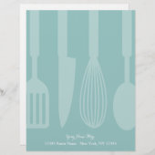 Aquamarine Küchenutensilien für Schreibwaren Briefkopf (Vorne/Hinten)