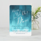 Aquamarine Kunst Probe Abendessen vor uns lädt ein Einladung (Stehend Vorderseite)