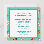 Aquamarine Kunsthandwerk Kindergeburt Einladung (Rückseite)