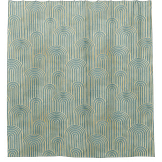 aquamarine, kunstvolle Dekos, Ventilatormuster, aq Duschvorhang