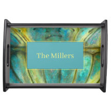 Aquamarine Kupfer Patina Personalisiert