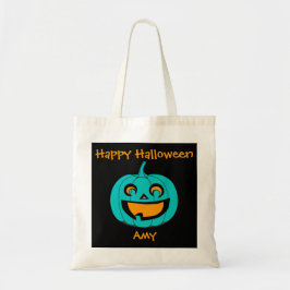 Aquamarine Kürbis-Halloween-Leckerei-Tasche Tragetasche