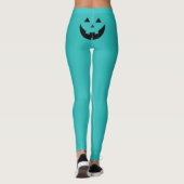 Aquamarine Kürbislaterne Kürbisgesicht Halloween Leggings (Rückseite)