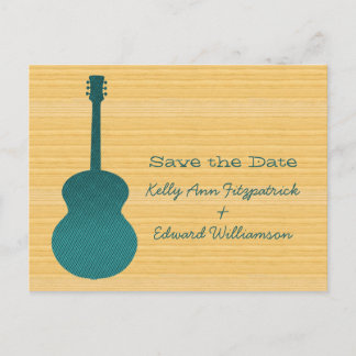 Aquamarine Ländergitarre Save the Date Postkarte