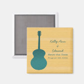Aquamarine Ländergitarre Speichern Sie das Datumsf Magnet (Vorderseite/Rückseite)