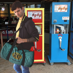 Aquamarine Ledernachahmung länglicher Münzsammler Duffle Bag