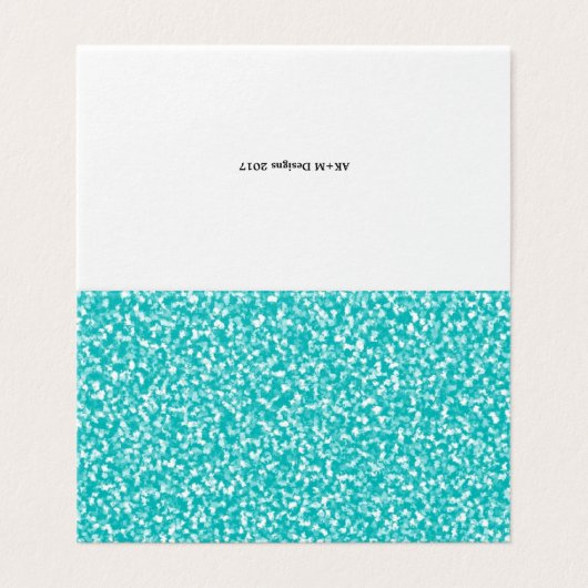 Aquamarine leere Grußkarten (Außenseite Aufgefaltet)