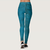 Aquamarine Leggings aus geschädigtem Leder (Rückseite)
