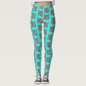Aquamarine Leggings für QR-Code oder Farbauswahl (Vorderseite)