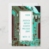 Aquamarine Leiterplatten, elektronische Bauteile, Dankeskarte (Rückseite)