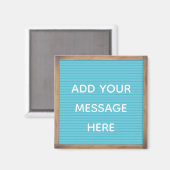 Aquamarine Letterboard in Frame Custom Message Magnet (Vorderseite/Rückseite)