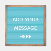 Aquamarine Letterboard in Frame Custom Message Magnet (Vorne)