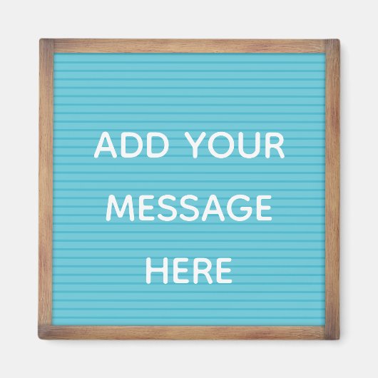 Aquamarine Letterboard in Frame Custom Message Magnet (Vorne)