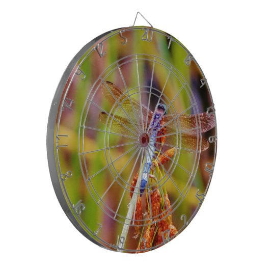 Aquamarine Libelle am Meer Dartscheibe (Vorderseite Links)