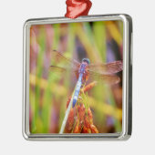 Aquamarine Libelle am Meer Silbernes Ornament (Links)