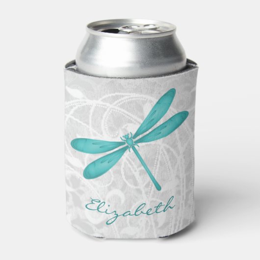 Aquamarine Libelle Personalisiert Dosenkühler (Kanne Vorderseite)
