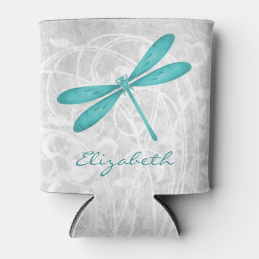 Aquamarine Libelle Personalisiert Dosenkühler (Vorderseite)