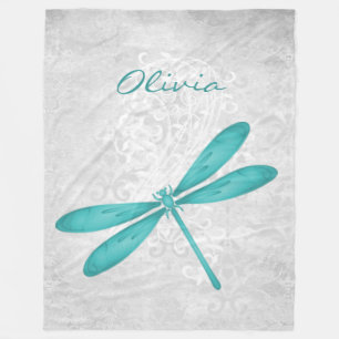 Aquamarine Libelle Personalisiert Fleece Blanket