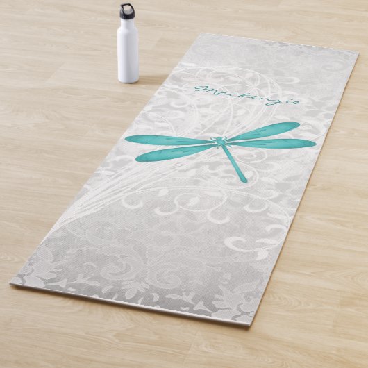 Aquamarine Libelle Personalisiert Yoga Mat Yogamatte (Beispiel)
