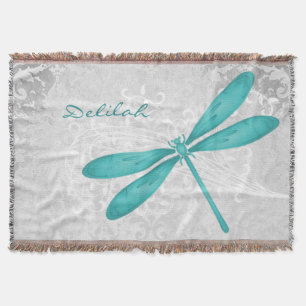 Aquamarine Libelle Personalisierte Kehlkopfblanke Decke
