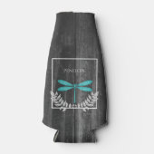 Aquamarine Libelle Rustikale Personalisierte Flasc Flaschenkühler (Vorderseite)