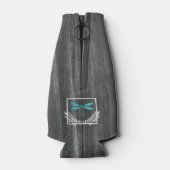 Aquamarine Libelle Rustikale Personalisierte Flasc Flaschenkühler (Rückseite)