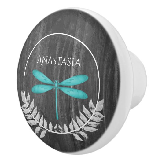 Aquamarine Libelle Rustikale Personalisierte Keram Keramikknauf (Rechts)