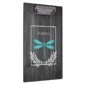 Aquamarine Libelle Rustikale Zwischenablage Klemmbrett (Rechts)