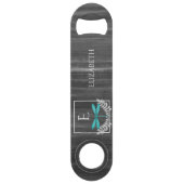 Aquamarine Libelle Rustikaler Personalisierter Bar Speed Flaschenöffner (Vorderseite)