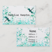 Aquamarine Libellen-Geschäfts-Karte Visitenkarte (Vorne/Hinten)