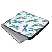 Aquamarine Libellen Laptopschutzhülle (Vorne Knopf)