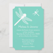 Aquamarine Libellenhochzeit Einladung (Vorderseite)