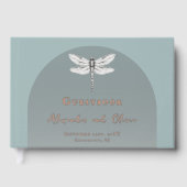 Aquamarine Libellenhochzeit Gästebuch (Vorderseite)