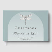 Aquamarine Libellenhochzeit Gästebuch (Vorderseite)
