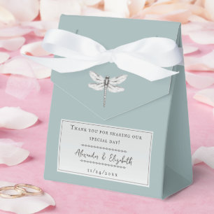 Aquamarine Libellenhochzeit Geschenkschachtel