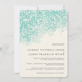 Aquamarine Lichtdusche | Rustikale Hochzeitseinlad Einladung (Vorderseite)