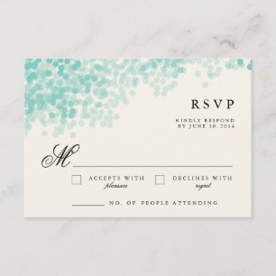 Aquamarine Lichtdusche   Rustikale UAWG-Reaktionsk RSVP Karte