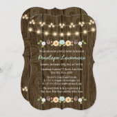 Aquamarine Lichtreihe Fall Rustikales Brautparty Einladung (Vorne/Hinten)