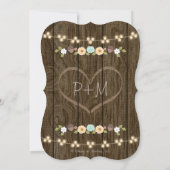 Aquamarine Lichtreihe Fall Rustikales Brautparty Einladung (Rückseite)