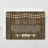 Aquamarine Lichtreihe Rustikal Save the Date (Rückseite)