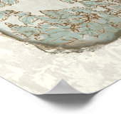 Aquamarine Liebesvögel Hochzeitstabelle Poster (Ecke)