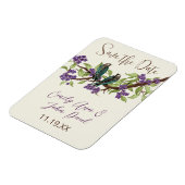 Aquamarine Liebesvögel Lila blühender Baum Magnet (Linke Seite)