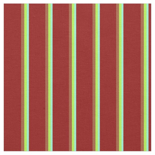 Aquamarine, Light Green, Sienna & Dark Red Cfarbig Stoff (Nahaufnahme)