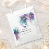 Aquamarine Lila Abstrakte Blume Geschenktütchen (Ausgeschnitten)