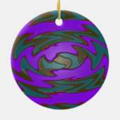 aquamarine lila abstrakte Kunst Keramikornament (Hinten)