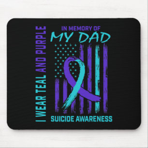 Aquamarine Lila Band in Erinnerung an Vater Suizid Mousepad